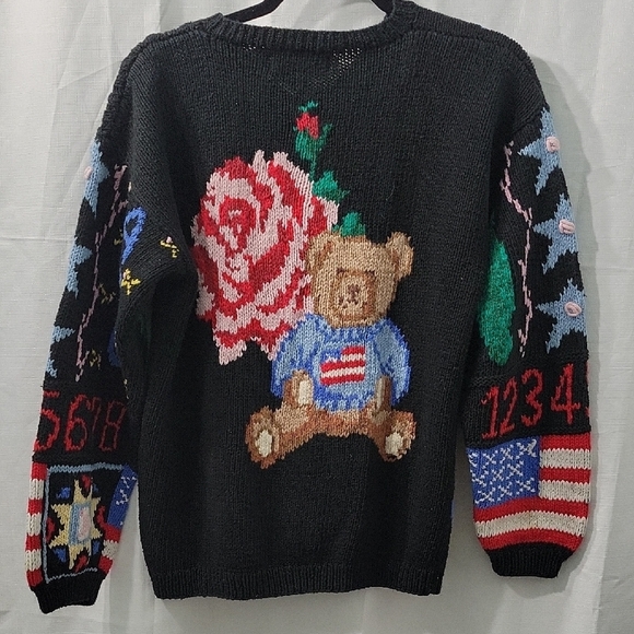 Vintage 90 Eagles Eye Teacher Ameeican  Cardigan Sweater  Size S - Picture 2 of 10